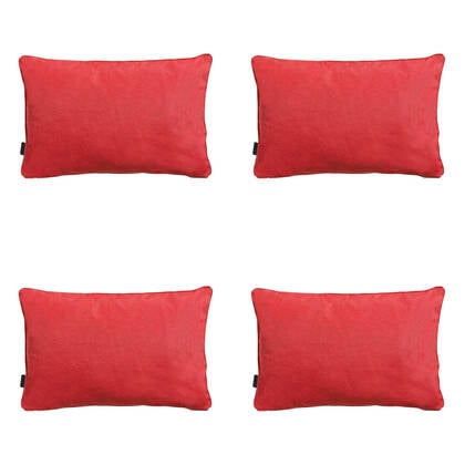 Madison - Sierkussen Panama brick red - Ca. 40x60 cm - Set van 4 Rood