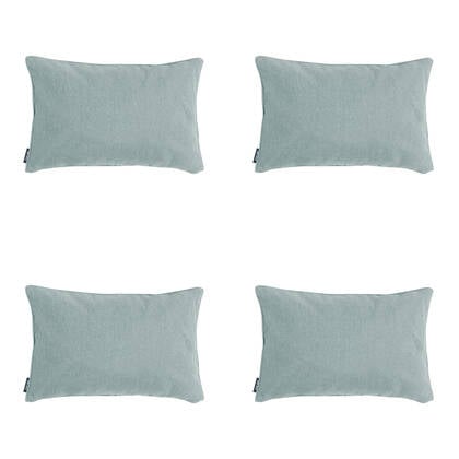 Madison - Sierkussen Silver canvas eco+ - Ca. 30x50 cm - Set van 4 Zilver