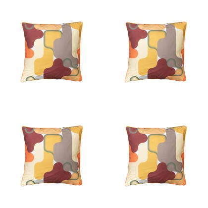 Madison - Sierkussen Grafi bordo - Ca. 50x50 cm - Set van 4 Multicolor