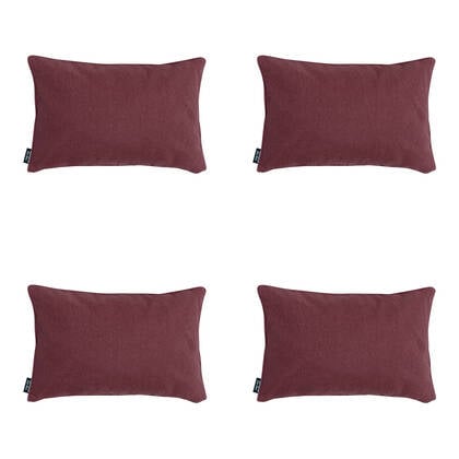 Madison - Sierkussen Bordeaux canvas eco+ - Ca. 30x50 cm - Set van 4 Rood