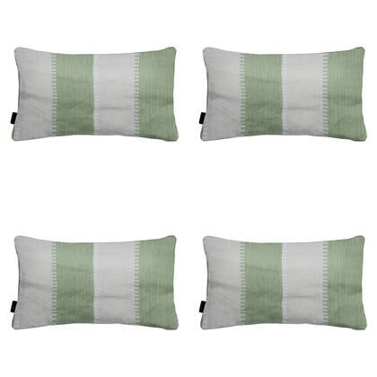 Madison - Sierkussen Banda kaki - Ca. 30x50 cm - Set van 4 Groen