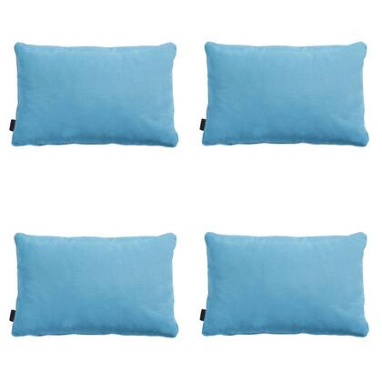 Madison - Sierkussen Panama aqua - Ca. 40x60 cm - Set van 4 Blauw