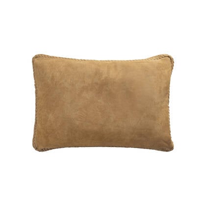 PTMD Suky Camel Suede Leather Cushion Rectangle Bruin