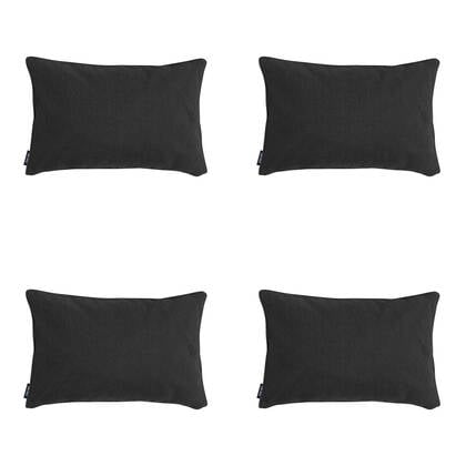 Madison - Sierkussen Black canvas eco+ - Ca. 30x50 cm - Set van 4 Zwart
