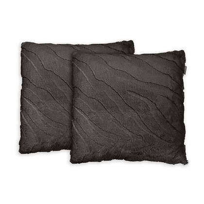 Eleganzzz Jacquard Rabbit Fur Sierkussens - grey 50x50cm - 2X Taupe