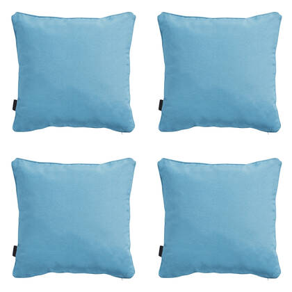 Madison - Sierkussen Panama aqua - Ca. 45x45 cm - Set van 4 Blauw