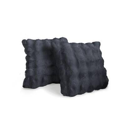 Eleganzzz Bubble Rabbit Fur Sierkussens - dark grey 50x50cm - 2X Antraciet