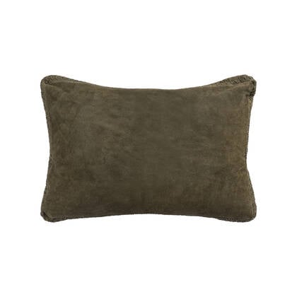 PTMD Suky Green Suede Leather Cushion Rectangle S Groen