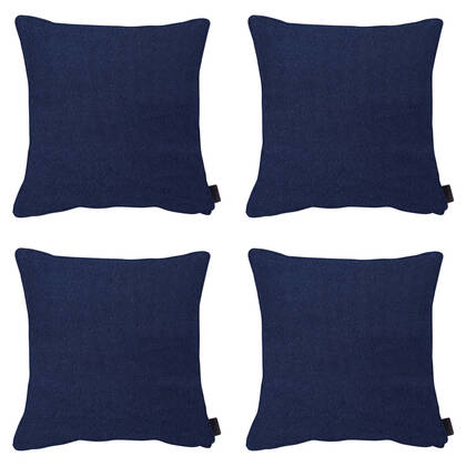 Madison - Sierkussen Panama indigo - Ca. 60x60 cm - Set van 4 Blauw