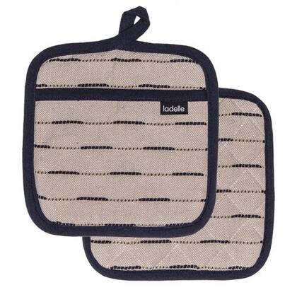 Ladelle - Dash Pannenlap, Set van 2 Stuks, Indigo, Gerecycled Katoen, Blauw