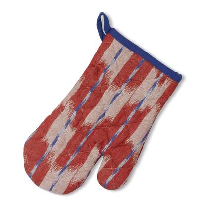 Kela - Ovenwant, Ovenhandschoen, Set van 4 Stuks, Katoen, Blauw, Rood,