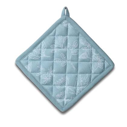 Kela - Pannenlap, Set van 4 Stuks, Katoen, IJs Blauw, 20 x 20 cm - Kel