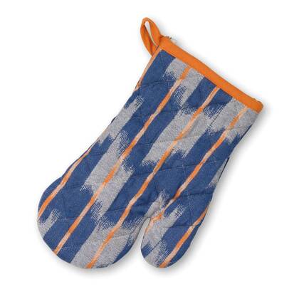 Kela - Ovenwant, Ovenhandschoen, Set van 4 Stuks, Katoen, Blauw, Oranj
