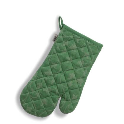 Kela - Ovenwant, Ovenhandschoen, Set van 4 Stuks, Katoen, Groen met Bl