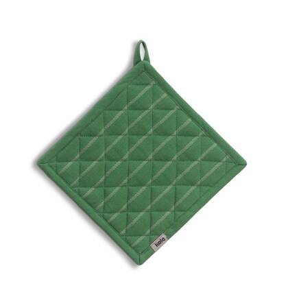 Kela - Pannenlap, Set van 4 Stuks, Katoen, Groen met Streep, 20 x 20 c