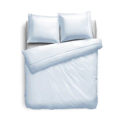 Eleganzzz Dekbedovertrek Uni Perkal Katoen Met Bies - licht Blauw