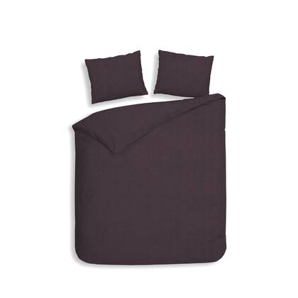 Heckett Lane Dekbedovertrek Flanel Spina - blackberry wine Rood