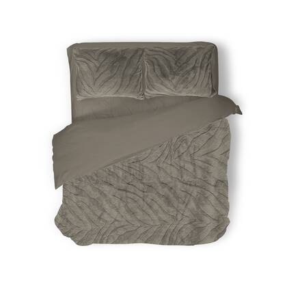 Eleganzzz Dekbedovertrek Jacquard Rabbit Fur - grey Taupe