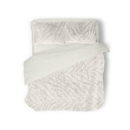Eleganzzz Dekbedovertrek Jacquard Rabbit Fur - off white Wit