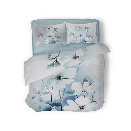 Eleganzzz Dekbedovertrek Micropercal Bouquet of Dreams - blue Blauw