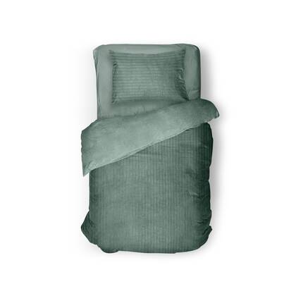Eleganzzz Dekbedovertrek Teddy Rib Fleece - olive green Groen