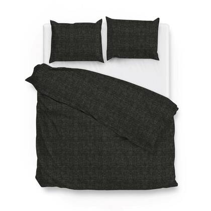 Zo Home Dekbedovertrek Katoen Lino Linnen Look - midnight black Zwart