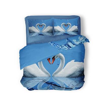 Eleganzzz Dekbedovertrek Micropercal Iternal Love - blue Blauw