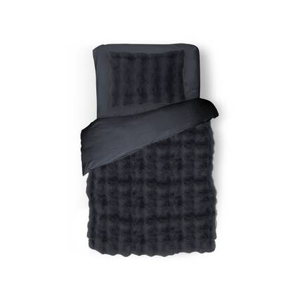 Eleganzzz Dekbedovertrek Bubble Rabbit Fur - dark grey Antraciet