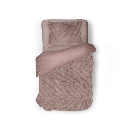 Eleganzzz Dekbedovertrek Jacquard Rabbit Fur - pink Roze