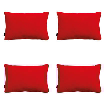 Madison - Sierkussen Panama red - Ca. 40x60 cm - Set van 4 Rood