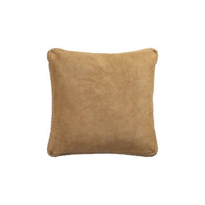 PTMD Suky Camel Suede Leather Cushion Square S Bruin