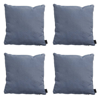 Madison - Sierkussen Panama safier blue - Ca. 60x60 cm - Set van 4 Blauw