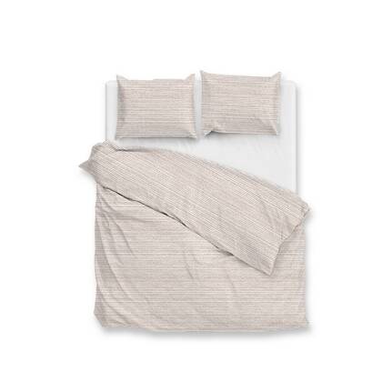 Zo Home Dekbedovertrek Perkal katoen Striscia - cream tan Beige