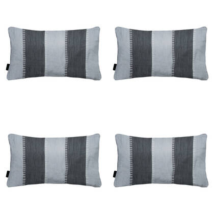 Madison - Sierkussen Banda grey - Ca. 30x50 cm - Set van 4 Grijs