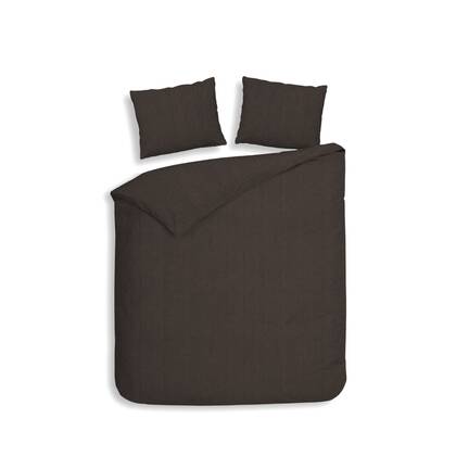 Heckett Lane Dekbedovertrek Flanel Spina - coffee quartz Bruin
