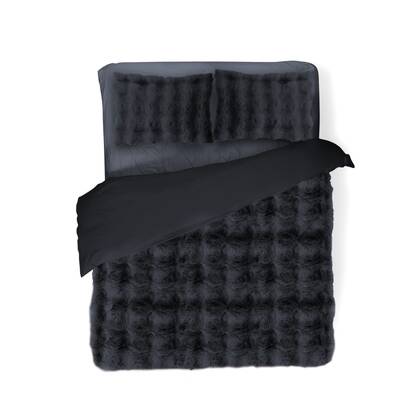 Eleganzzz Dekbedovertrek Bubble Rabbit Fur - dark grey Antraciet