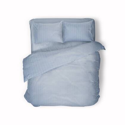 Eleganzzz Dekbedovertrek Hotel Kwaliteit Satijn Streep baby Blauw