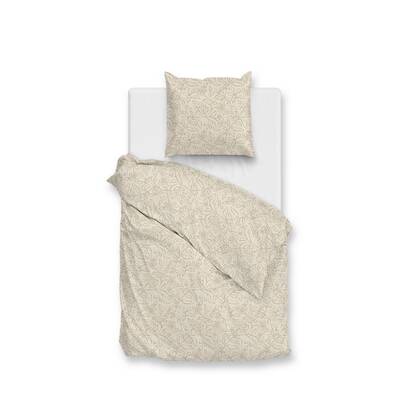 Zo Home Dekbedovertrek Perkal Katoen Floreala - cool Beige