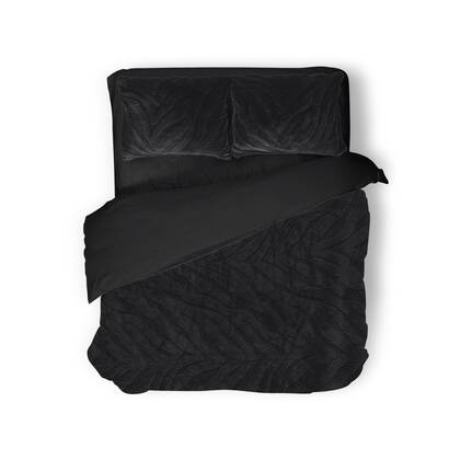 Eleganzzz Dekbedovertrek Jacquard Rabbit Fur - black Zwart