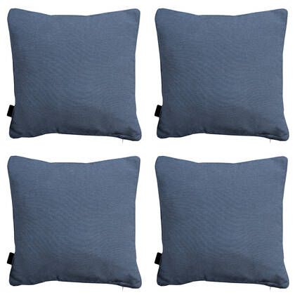 Madison - Sierkussen Panama safier blue - Ca. 45x45 cm - Set van 4 Blauw