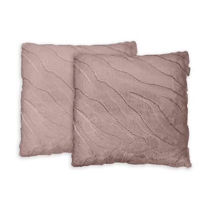 Eleganzzz Jacquard Rabbit Fur Sierkussens - pink 50x50cm - Set van 2 Roze
