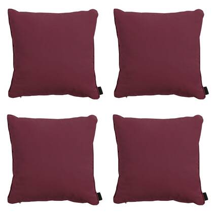 Madison - Sierkussen Panama bordeaux - Ca. 45x45 cm - Set van 4 Rood