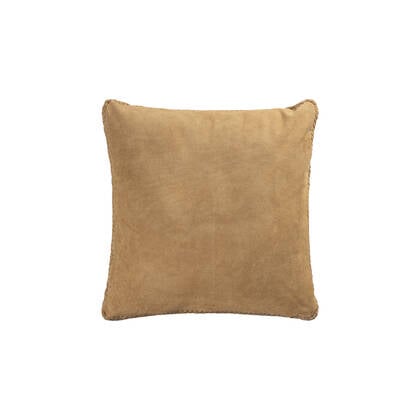 PTMD Suky Camel Suede Leather Cushion Square L Bruin
