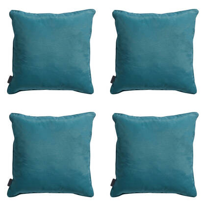 Madison - Sierkussen Panama sea blue - Ca. 45x45 cm - Set van 4 Blauw