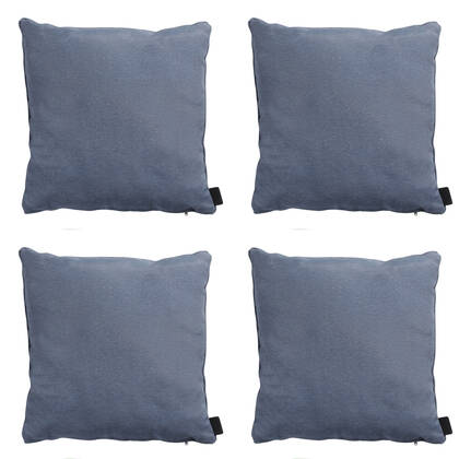 Madison - Sierkussen Panama safier blue - Ca. 45x45 cm - Set van 4 Blauw