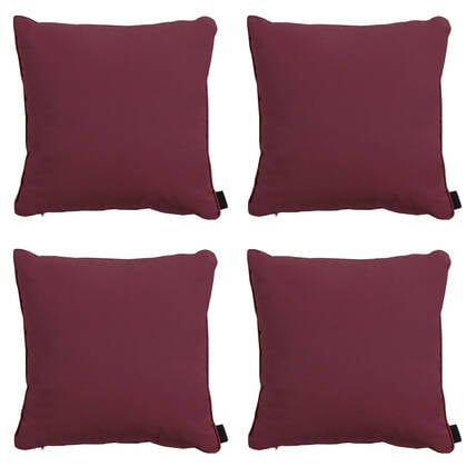 Madison - Sierkussen Panama bordeaux - Ca. 60x60 cm - Set van 4 Rood