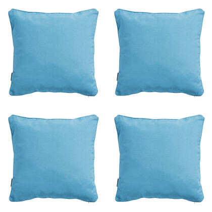 Madison - Sierkussen Panama aqua - Ca. 60x60 cm - Set van 4 Blauw