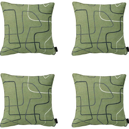 Madison - Sierkussen Joah sage - Ca. 50x50 cm - Set van 4 Groen