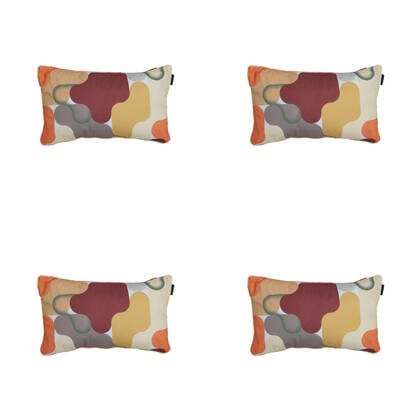 Madison - Sierkussen Grafi bordo - Ca. 30x50 cm - Set van 4 Multicolor