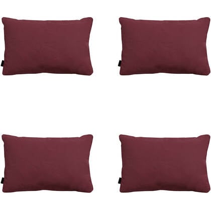 Madison - Sierkussen Panama bordeaux - Ca. 40x60 cm - Set van 4 Rood